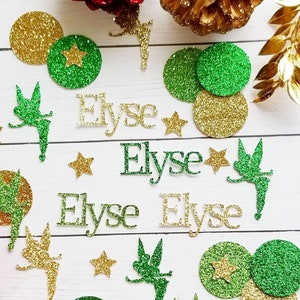 Personalized Green Fairy Confetti- Table Confetti- Birthday Confetti- Party Decorations- Fairy Party Decor- Fairy Confetti
