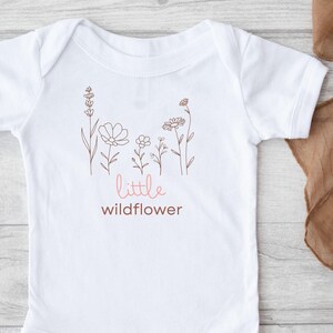 Baby Girl Gift Idea, Baby Girl Outfit, Little Wildflower Baby Bodysuit, Flower Baby Outfit, Boho Baby Clothes, Baby Shower Gift Idea