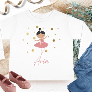 Personalized Custom Name Long Sleeved Shirt, Ballerina Shirt, Kids Clothing, Personalized Toddler Shirt, Youth and Toddler, Birthday Shirt