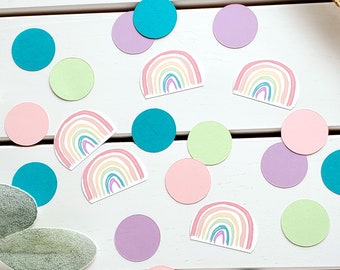 Watercolor Pastel Rainbow Confetti | Rainbow Party | Table Confetti | Rainbow Baby Celebration | Rainbow Baby Shower | Birthday Decor