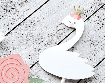 Swan Princess Cupcake Toppers | Princess Swan Party