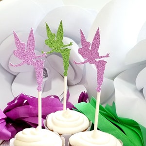 Fairy Cupcake Toppers in Apple Green and Lavender, Fairy Party Ideas, Cupcake Toppers, Fairy Birthday, Cake Topper