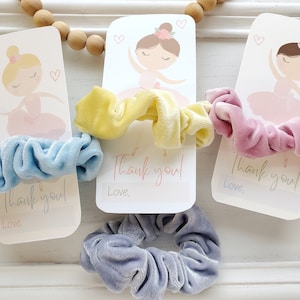 Editable Ballerina Birthday Party Favor Scrunchie Cards | Birthday Favor Cards | Ballerina Bash | Ballerina Recital Party Favors