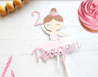 Personalized Ballerina Cake Topper | Swan Birthday Party | Birthday Party Decorations | Personalized Birthday Decor | Custom Birthday Decor