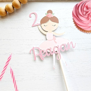 Personalized Ballerina Cake Topper | Swan Birthday Party | Birthday Party Decorations | Personalized Birthday Decor | Custom Birthday Decor