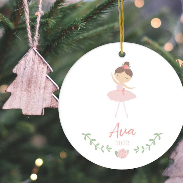 Personalized Ballerina Christmas Ornament, Baby Gift, Ballerina Ornament, Christmas Ornament, Personalized Gift, Dancer Ornament