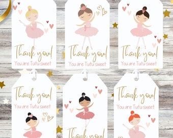 Ballerina Birthday Party Favor Tags | Birthday Favor Cards | Ballerina Favor Tags | Ballerina Birthday Party | Ballet Party Bags | Ballerina