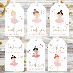 Ballerina Birthday Party Favor Tags | Birthday Favor Cards | Ballerina Favor Tags | Ballerina Birthday Party | Ballet Party Bags | Ballerina