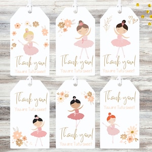 Ballerina Geburtstag Mitbringsel Tags | Geschenkkarten zum Geburtstag | Ballerina Favor Tags | Ballerina Geburtstagsparty | Ballett Party Taschen | Ballerina