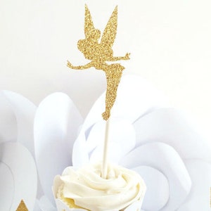 Gold Fairy Cupcake Toppers, Fairy Party, Cupcake Toppers, Fairy Birthday, Cake Topper, Fairy and Pirate Party
