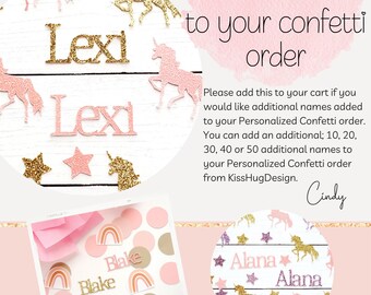 Add On Additional Names to your Personalized Confetti Order