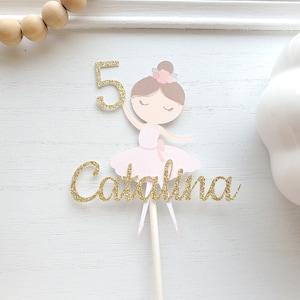 Personalized Ballerina Cake Topper Swan Birthday Party Birthday Party Decorations Personalized Birthday Decor Custom Birthday Decor image 2