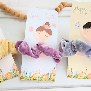 Ballerina Ostern Gastgeschenke | Osterkorb Geschenkkarten | Ballerina Gastkarten für Ostern | Ballerina Scrunchie Halter