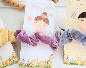 Ballerina Easter Party Favors | Easter Basket Gift Cards | Ballerina Favor Cards For Easter | Ballerina Scrunchie Holder