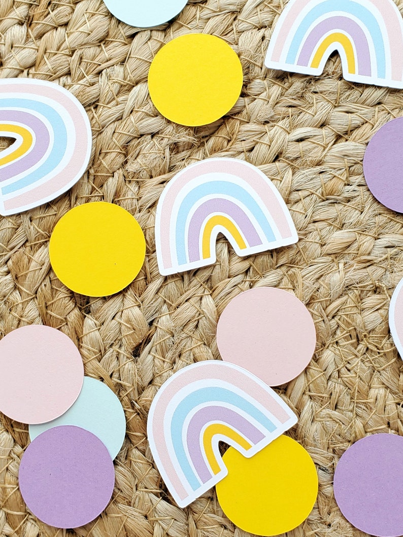 Pastel Rainbow Confetti | Boho Rainbow Party Confetti | Table Confetti ...