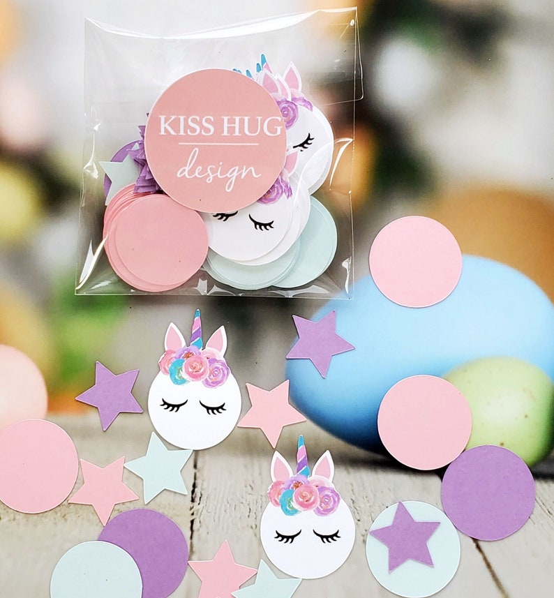 Confettis Danniversaire De Licorne De Pastel Partie Pastel Etsy