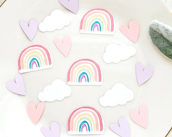 Pastel Watercolor Rainbow Confetti | Rainbow Party | Table Confetti | Rainbow Baby Celebration | Rainbow Baby Shower | Birthday Decor