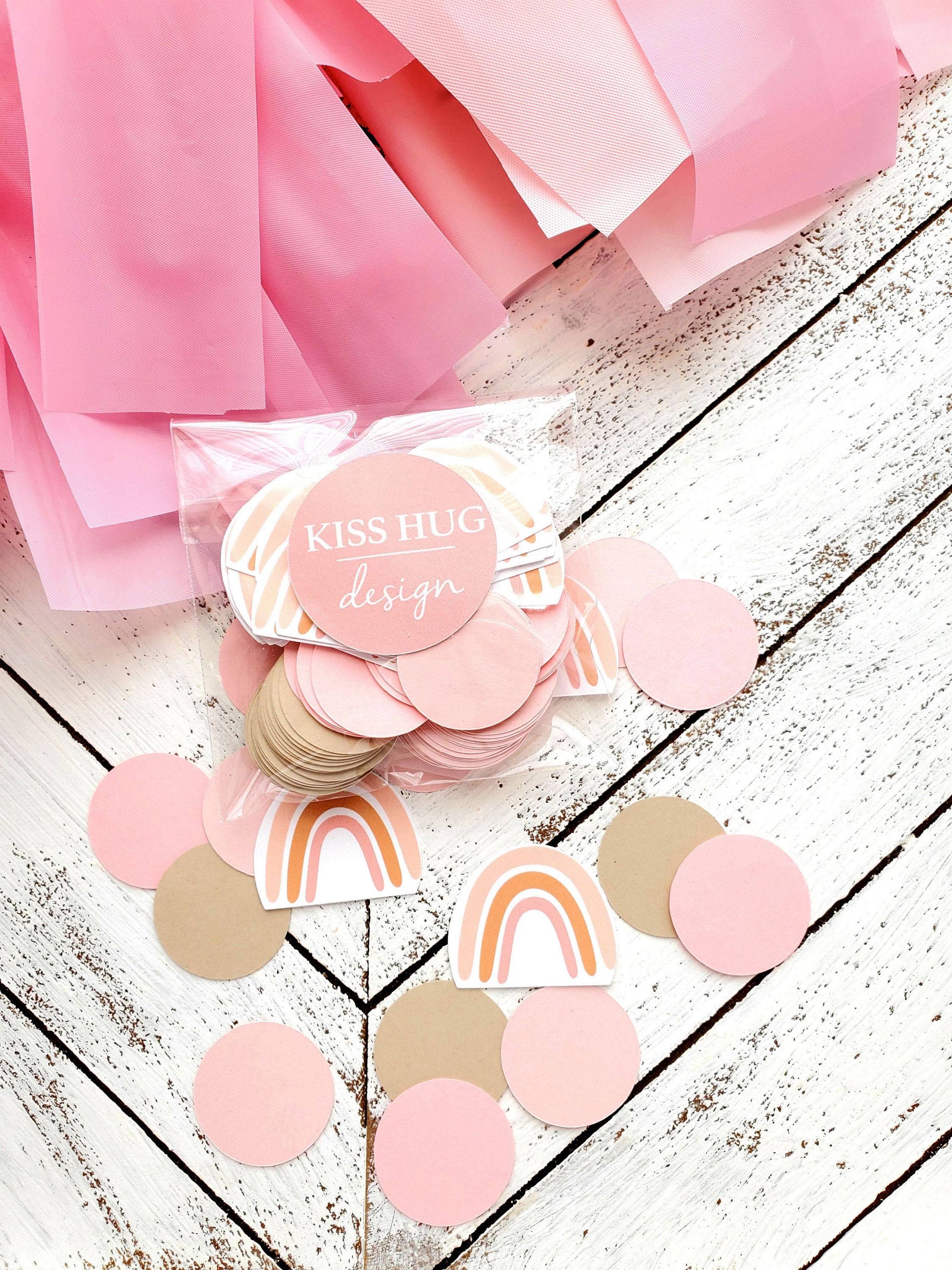 Pink Pastel Rainbow Confetti | Boho Pink Rainbow Party Confetti | Table ...
