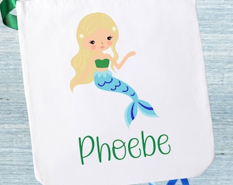 Personalized Mermaid Tote Bag | Mermaid Birthday | Under the Sea Party | Mermaid Party Favors | Name Tote Bag | Girl Birthday Gift