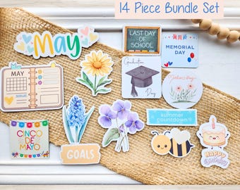 May Calendar Magnets for Dry Erase Board, Family Calendar Planner Magnet Set, May Calendar Accessories