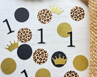 Wild One Animal Print Confetti | Leopard/Cheetah Print Confetti | 120 Pieces | Birthday Party Decor | Wild One Party | Jungle Party