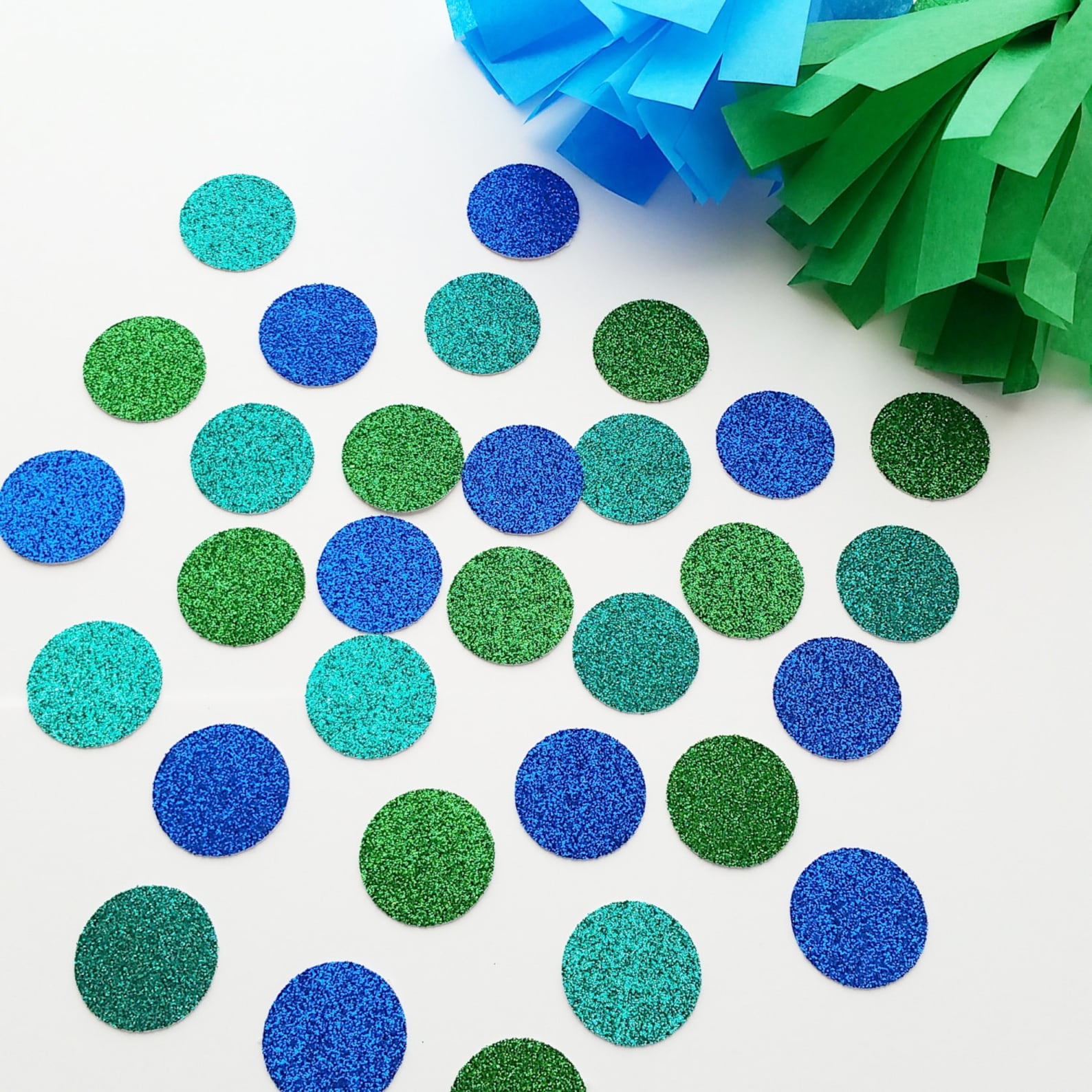 Peacock Circle Glitter Table Confetti Birthday Confetti Etsy