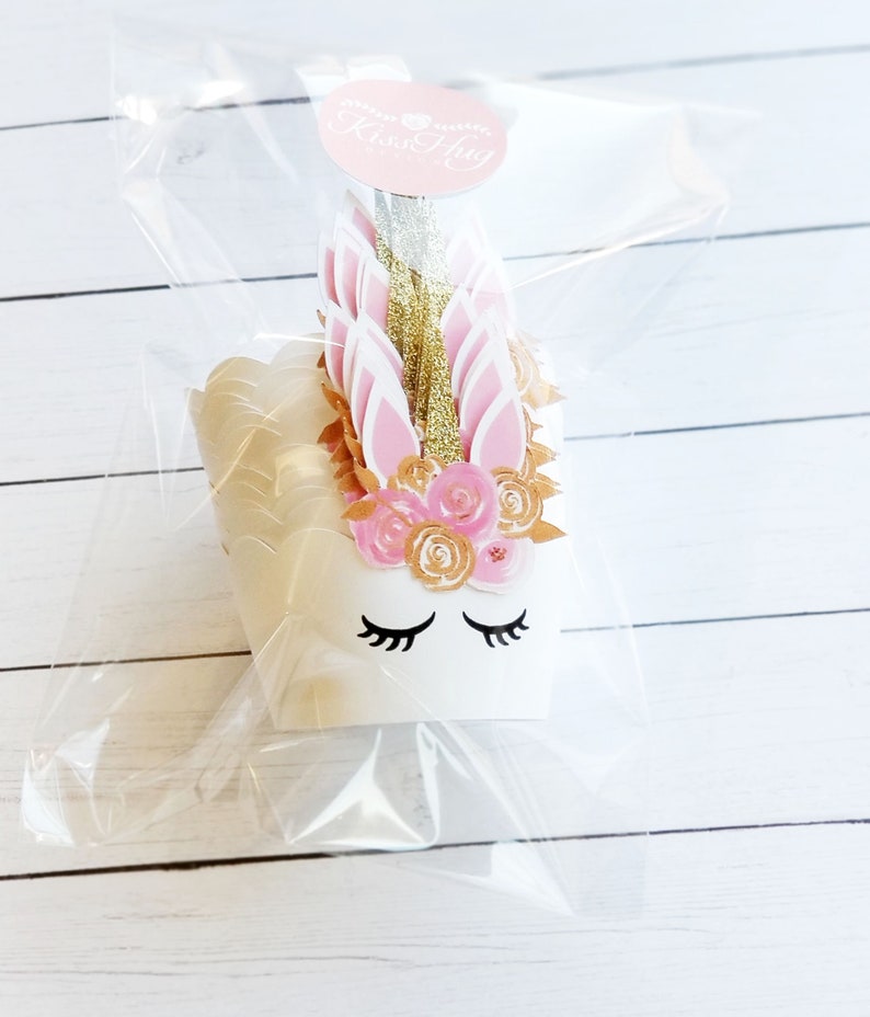 Pink and Gold Unicorn Cupcake Wrappers image 7