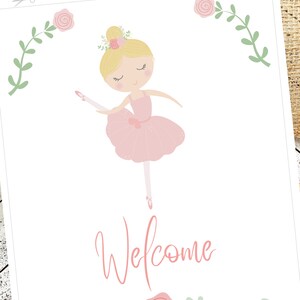 Ballerina Welcome Sign 8 X 10 | Printable Sign | Ballet Birthday Party ...
