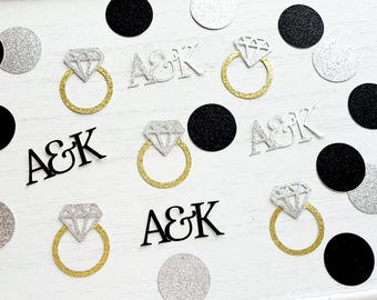 Personalized Engagement Ring Confetti | Bachelorette Party | Bridal Shower Party Decor | Wedding Decor