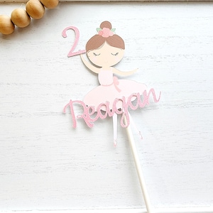 Personalized Ballerina Cake Topper Swan Birthday Party Birthday Party Decorations Personalized Birthday Decor Custom Birthday Decor image 4