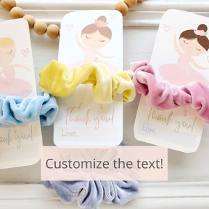 Customizable Ballerina Birthday Party Favors | Valentines Card Printable | Valentine's Day | Personalized Ballerina Scrunchie Holder