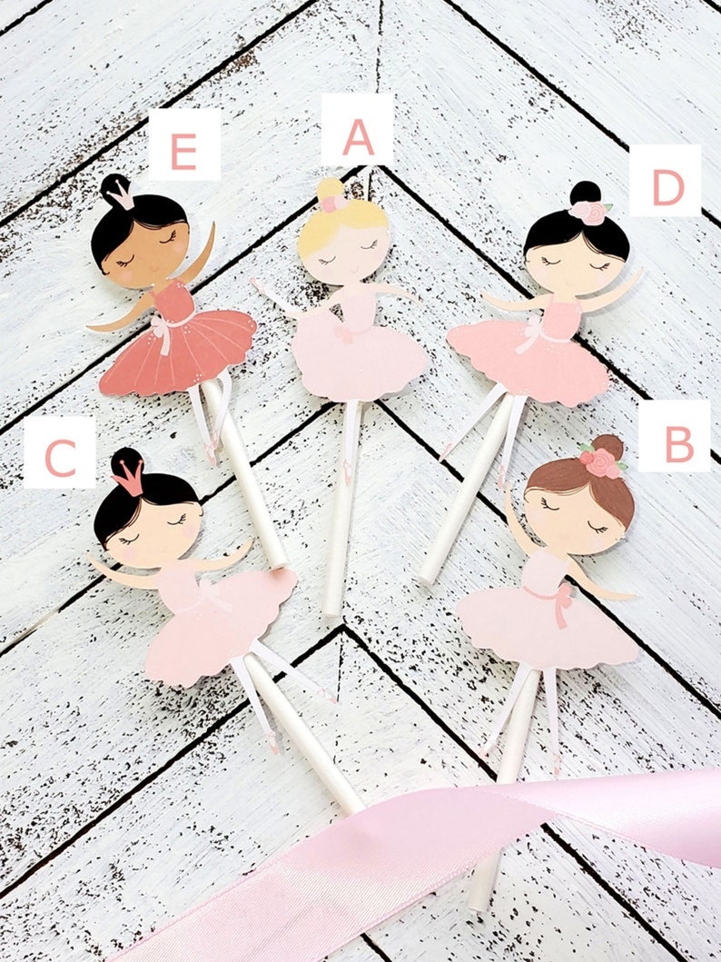 Personalized Ballerina Cake Topper Swan Birthday Party Birthday Party Decorations Personalized Birthday Decor Custom Birthday Decor image 2