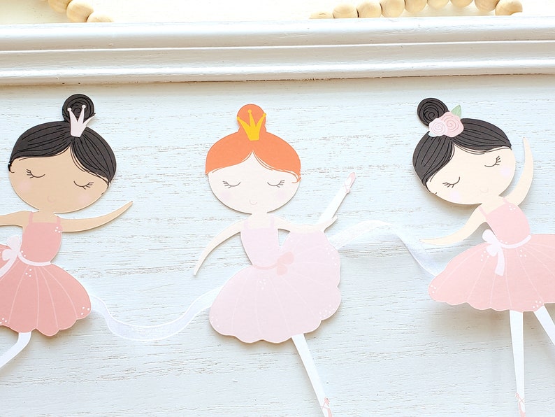 Ballerina Banner Print and Cut at Home Ballerina Birthday 1st Birthday Birthday Banner Princess Ballet Party Ballet Birthday image 6