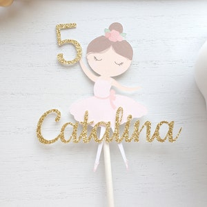 Personalized Ballerina Cake Topper Swan Birthday Party Birthday Party Decorations Personalized Birthday Decor Custom Birthday Decor image 1