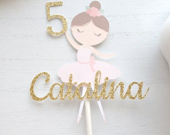 Personalized Ballerina Cake Topper | Swan Birthday Party | Birthday Party Decorations | Personalized Birthday Decor | Custom Birthday Decor