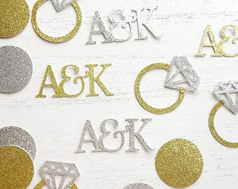 Personalized Engagement Ring Confetti in Gold and Silver | Bachelorette Party | Bridal Shower Party Decor | Wedding Decor