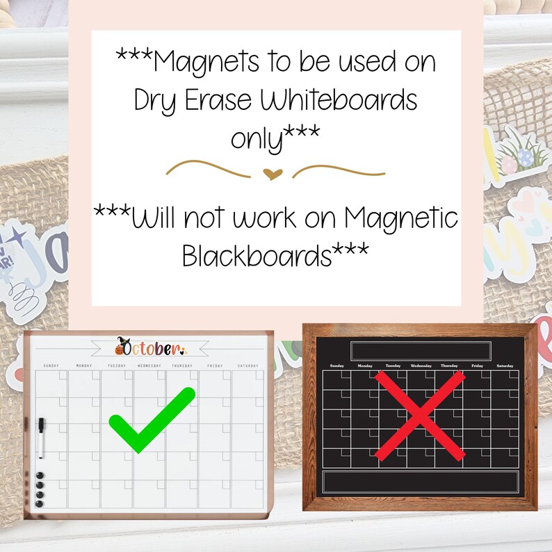 March Calendar Month Magnets | Custom Magnets for Whiteboards | Calendar Magnets for Home Office, Dorm decor, Teacher classroom image 7