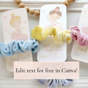Bearbeitbare Ballerina-Geburtstags-Gastgeschenke | Personalisierte Ballerina Scrunchie Halter | Ballerina Gastgeschenke | Ballerina Take Home Geschenke