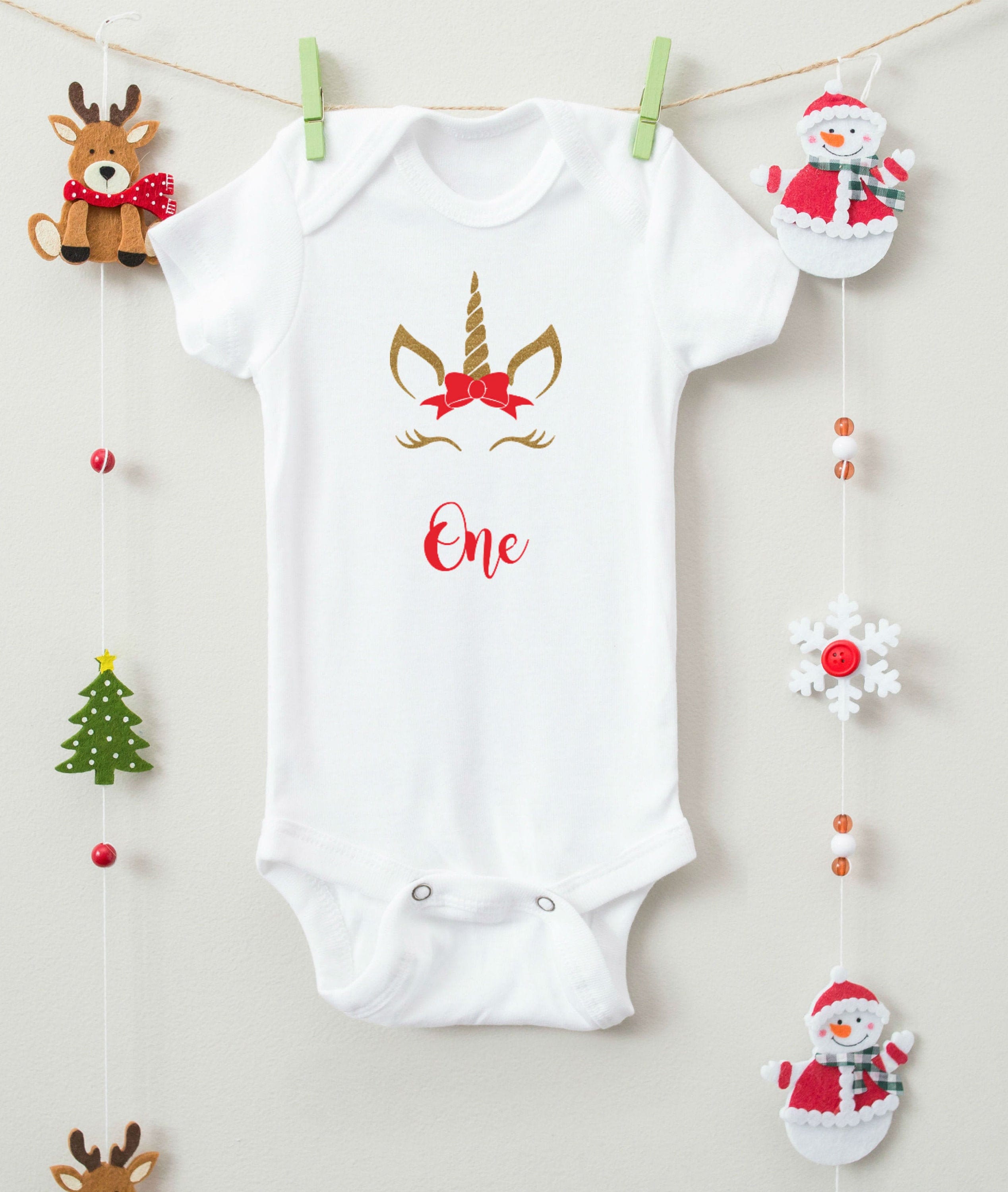 Baby First Christmas Outfit - Personalized Custom Baby Gift - My First Christmas