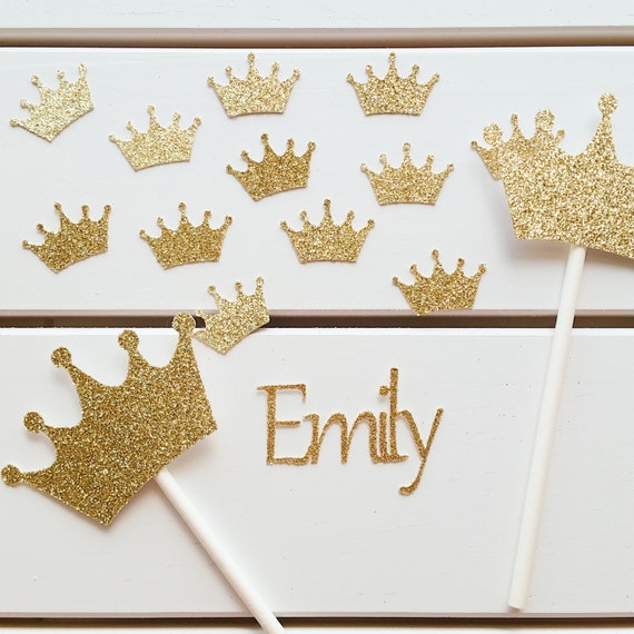 Gold Glitter Crown Confetti Table Confetti Birthday Etsy