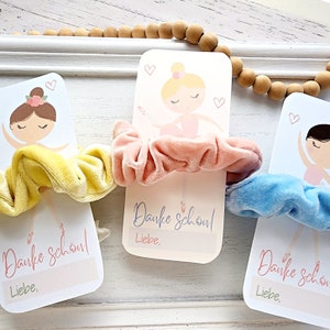 Ballerina Scrunchie Card Holders in German Ballet Party Favors - Print and Cut, Personalized in German | Ballerina Birthday Party Favors