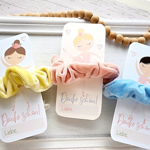 Ballerina Scrunchie Card Holders in German Ballet Party Favors - Print and Cut, Personalized in German | Ballerina Birthday Party Favors