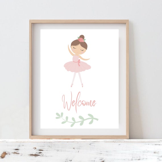 Ballerina Welcome Sign 8 X 10 Printable Sign Ballet | Etsy