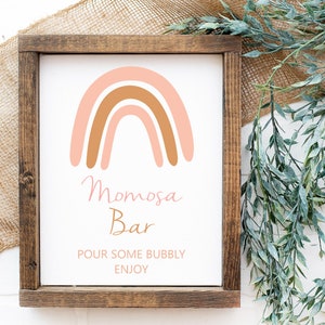 Momosa Bar 8 x 10 druckbare Schild | Boho Regenbogen Party | Babyparty | Hochzeitsparty | Digitaler Download | Getränketisch