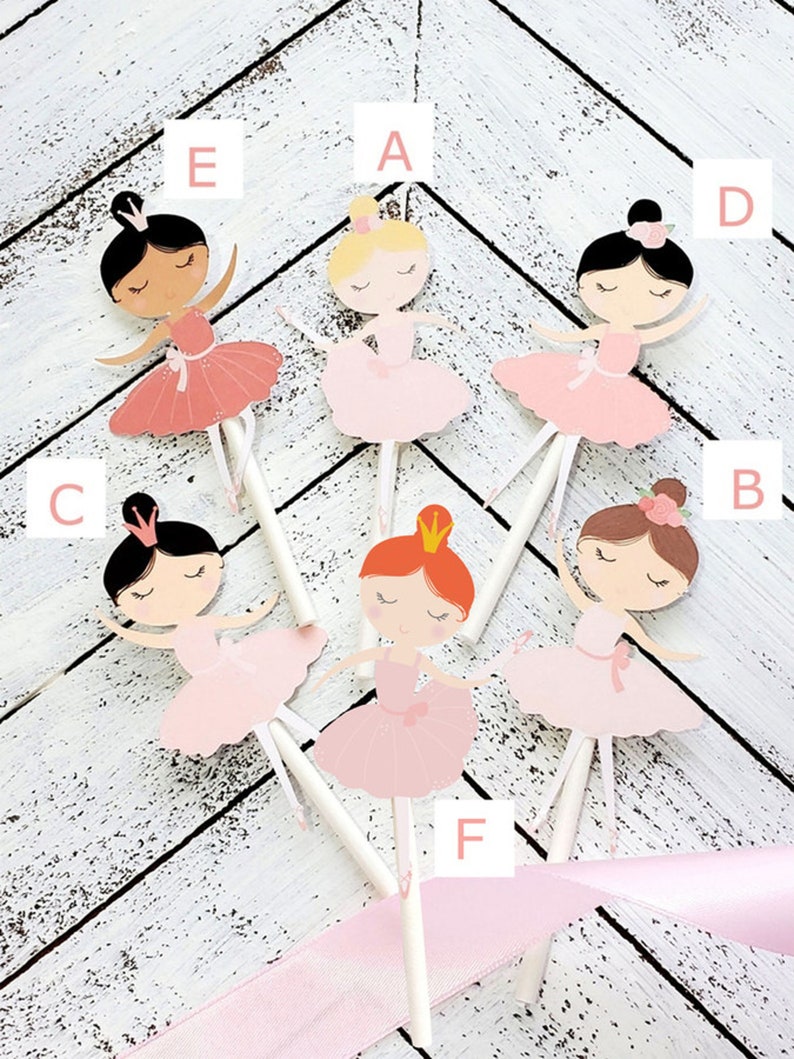 Personalized Ballerina Cake Topper Swan Birthday Party Birthday Party Decorations Personalized Birthday Decor Custom Birthday Decor image 3