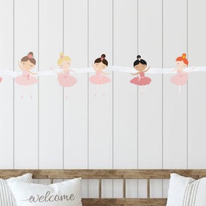 Ballerina Banner Print and Cut at Home Ballerina Birthday 1st Birthday Birthday Banner Princess Ballet Party Ballet Birthday image 4