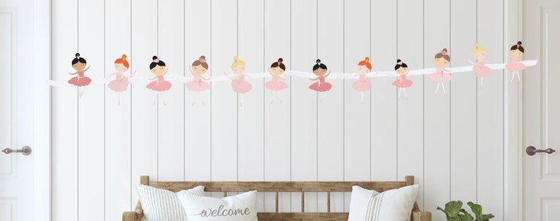 Ballerina Banner Print and Cut at Home Ballerina Birthday 1st Birthday Birthday Banner Princess Ballet Party Ballet Birthday image 4