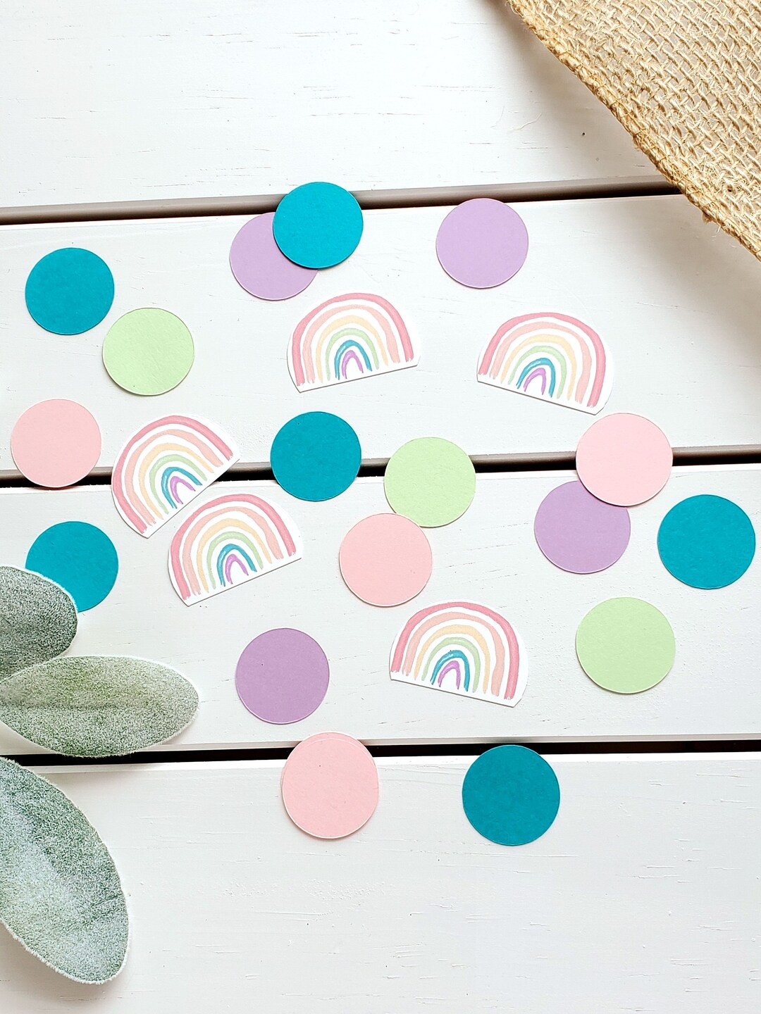 Watercolor Pastel Rainbow Confetti | Rainbow Party | Table Confetti ...