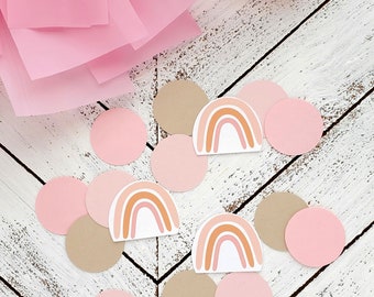 Pink Pastel Rainbow Confetti | Boho Pink Rainbow Party Confetti | Table Confetti | Rainbow Baby Celebration | Rainbow Baby Shower