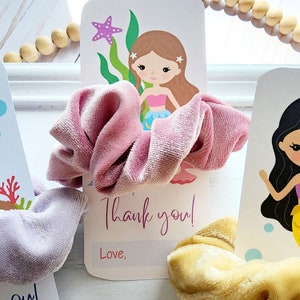 Faveurs de fête d’anniversaire de sirène | Cartes de faveur d’anniversaire | Cartes de faveur de sirène | Porte-Scrunchie Sirène | Cadeau de Noël